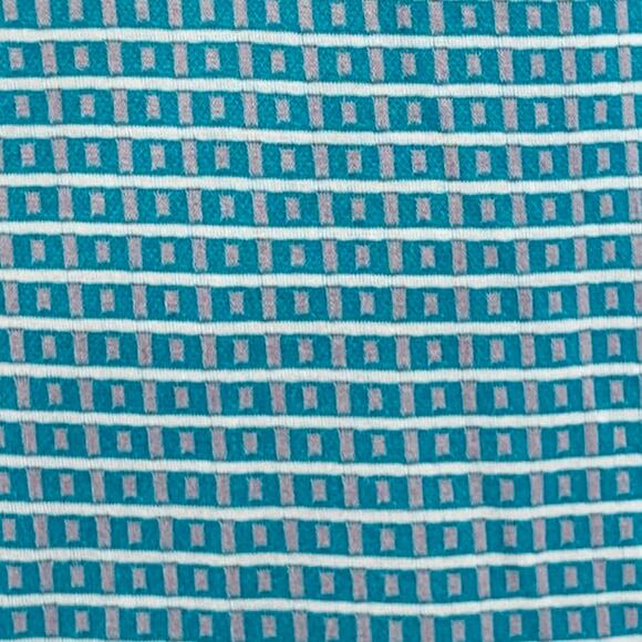 BUGATCHI UOMO Size L Blue White Squares Cotton Buttoned Polo - Picture 2 of 8